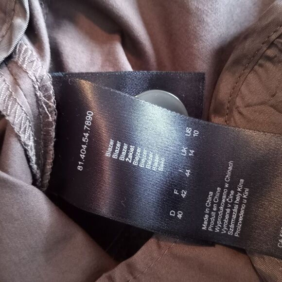 Comma 40 Gathered Long Sleeves by Cyf 2 Buttons Brown Women's Blazer - Picture 3 of 11